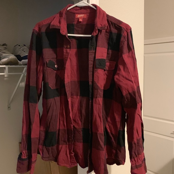 Maroon Checkerboard Flannel - Picture 1 of 3